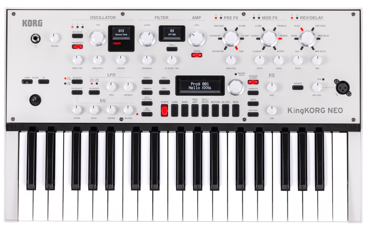 Korg Synthesizer, digitaal, KingKORG NEO, virtueel-analoog, 37 toetsen, Vocoder