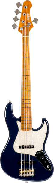 JET Guitars JJB-305 DBL, JB-Style 5-string Deep Blue – elektrische basgitaar – JB-Stijl 5-snarige Diepblauw