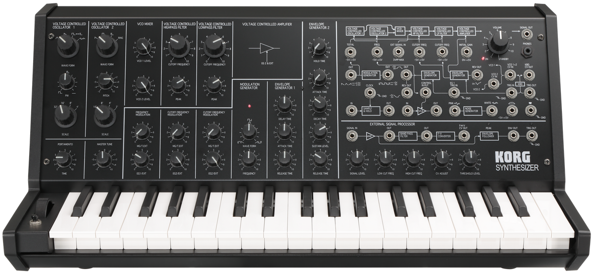 Korg Synthesizer, analoog MS-20 mini, 1-stemmig, 37 toetsen