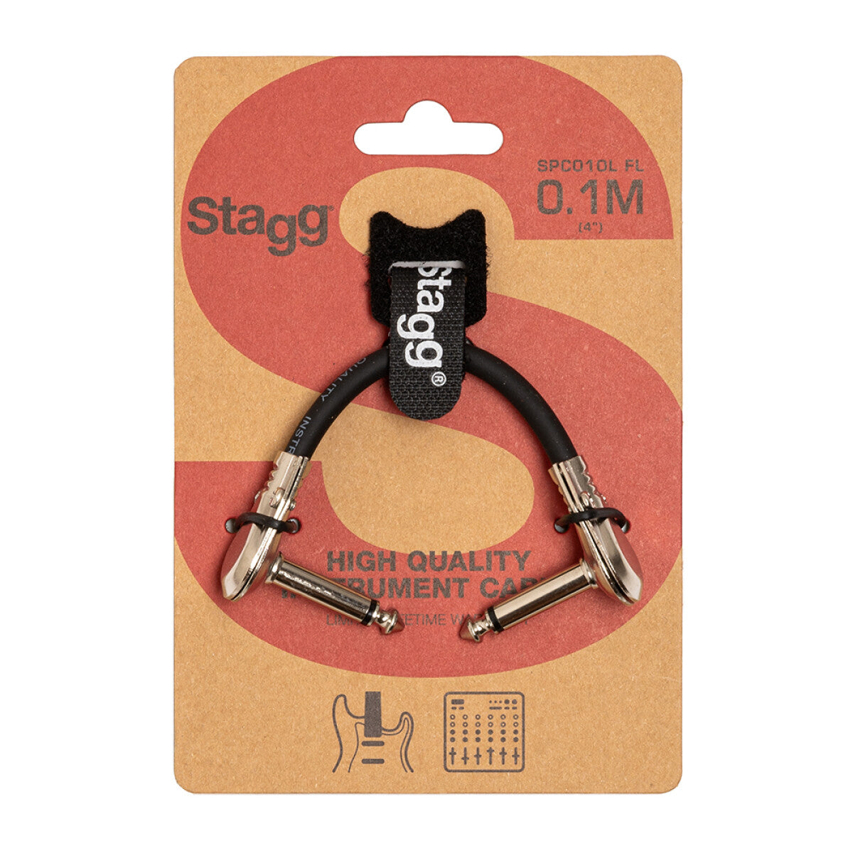 Stagg SPC010L FL patchkabel, jack/jack (m/m), 10 cm