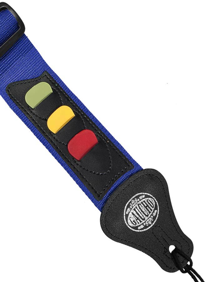 Gaucho GST-55-CU Standard Series Gitaarband met 3 plectrumhouders, kobaltblauw nylon
