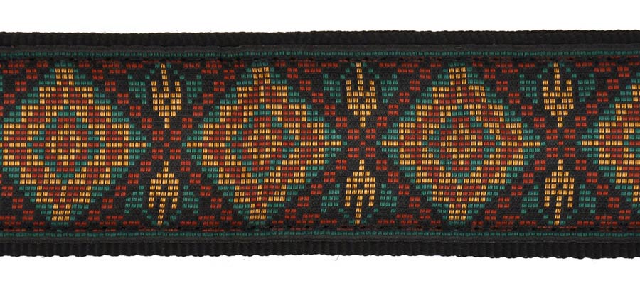 Gaucho GST-184-10 Traditional Series Gitaarband 2" jacquard geweven, leren slips, meerkleurig