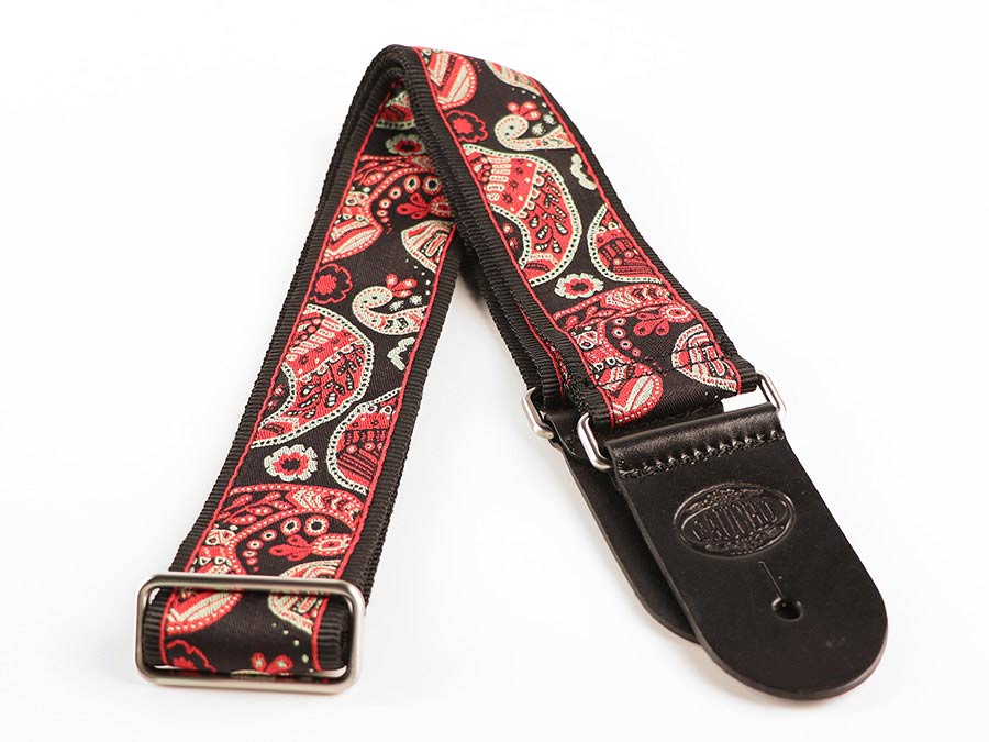 Gaucho GST-188-14 Traditional Series Gitaarband 2" jacquard geweven, leren slips, meerkleurig