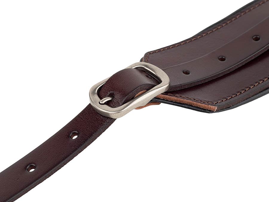 Gaucho GST-810-DBR Ergoline Series Gitaarband met comfortabele voering van Italiaans leer, donkerbruin