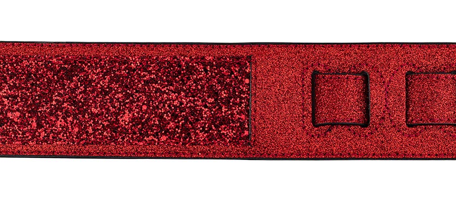 Gaucho GST-250-RD Sparkling Series Gitaarband van glanzend kunstleer, sprankelend rood