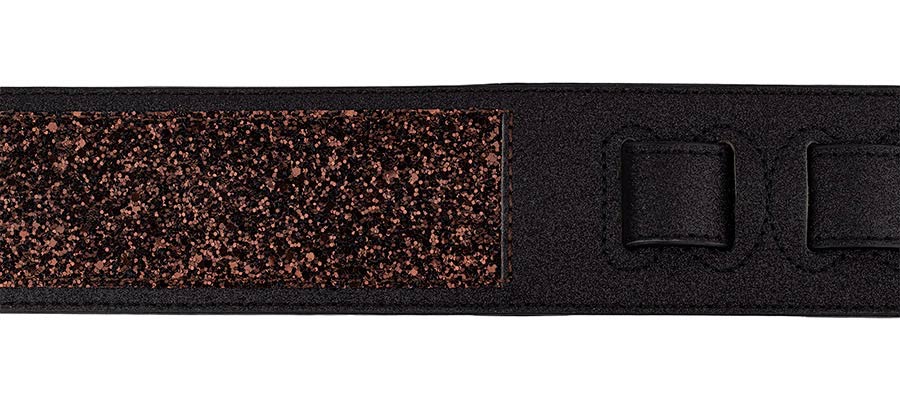 Gaucho GST-250-BK Sparkling Series Gitaarband van glanzend kunstleer, sprankelend zwart