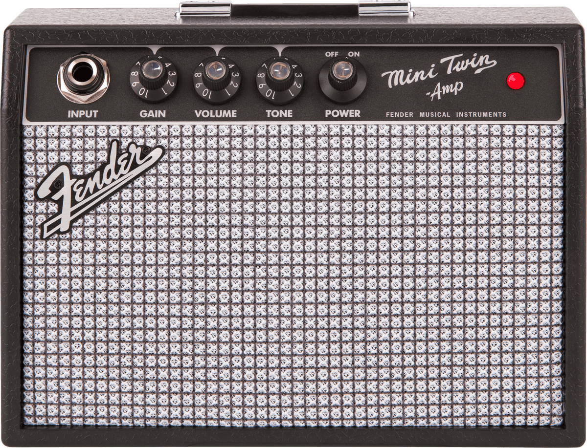 Fender 0234812000 Mini '65 Twin-Amp gitaarversterker 1W zwart met 2x 3-inch speakers - voorkant