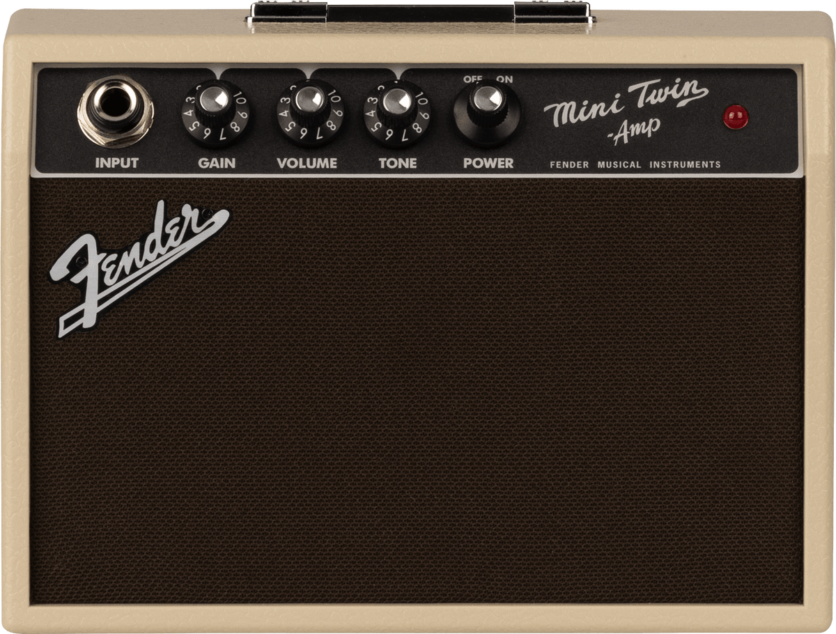 Fender 0234812082 Mini '65 Twin-Amp gitaarversterker 1W Blonde met 2x 3-inch speakers - voorkant