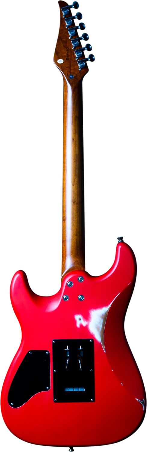 JET Guitars JS-850 RLC, S-style Red 'relic' – elektrische gitaar – S-stijl Rood 'relic'