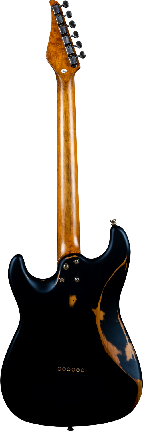 JET Guitars JS-800 RLC – elektrische gitaar – S-stijl Zwart 'relic'