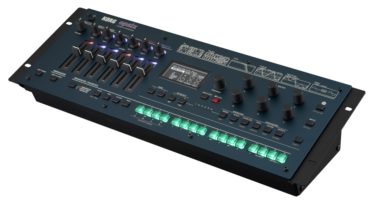 Korg Synthesizer, digitaal, opsix module, Altered FM Synthese, Desktop, Rack