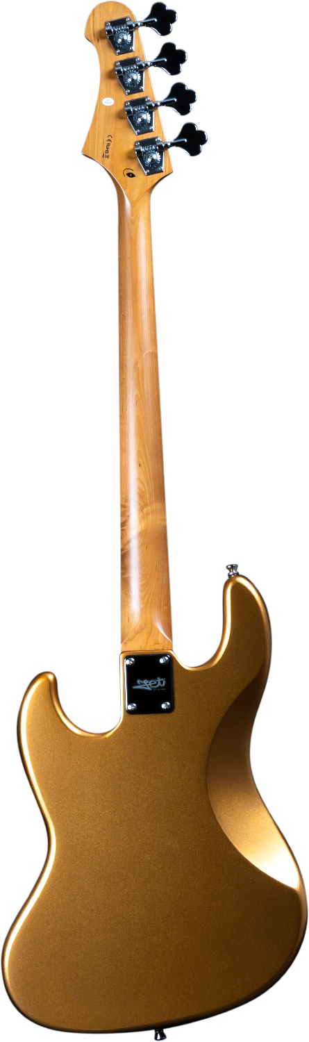JET Guitars JJB-300 GD R – elektrische basgitaar – JB-stijl Bas Goud, palissander toets
