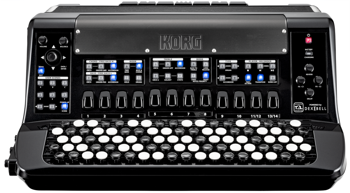 Korg Digitale accordeon, FISA SUPREMA C, Compact model, 92 knoppen, 120 bassen