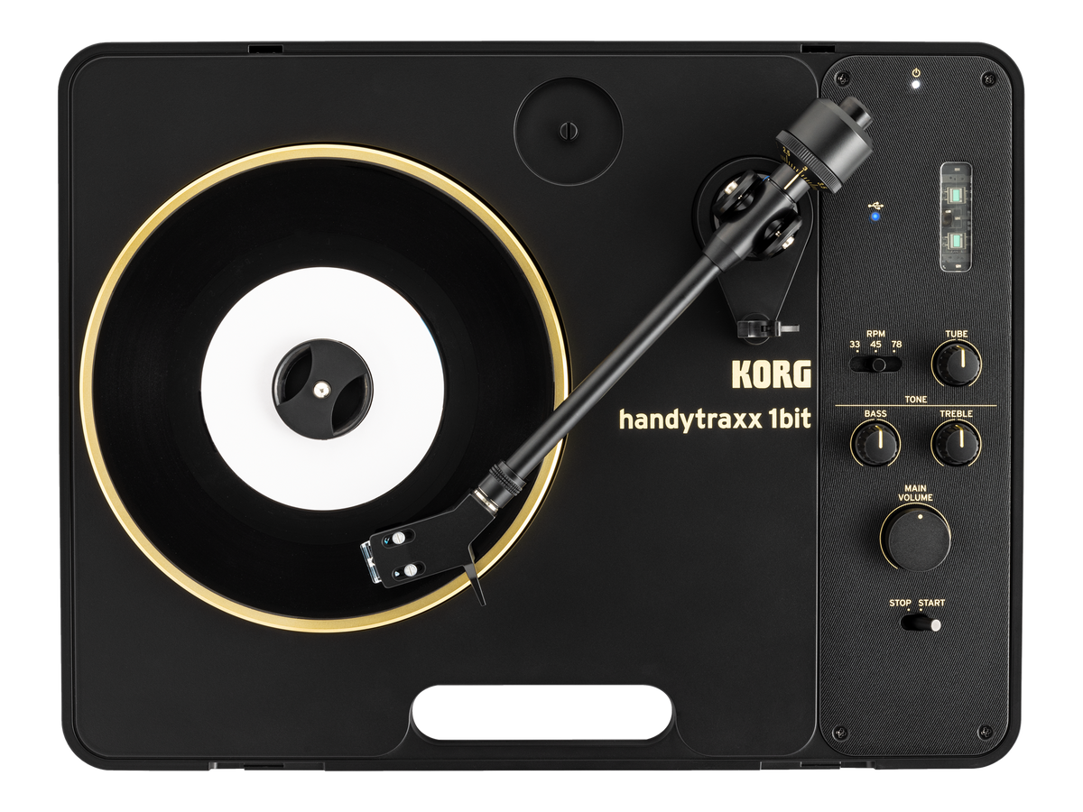 Korg Platenspeler,Handytraxx Play,Luidspreker,1bit-Recorder,Nutube,Batt.werking