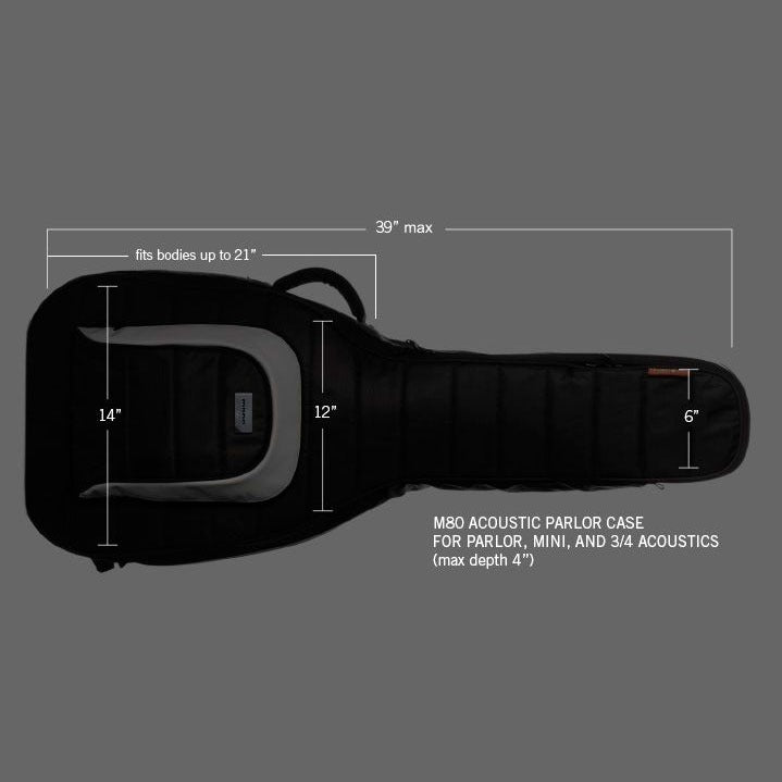 MONO Classic Acoustic Parlor Guitar Case, Black – akoestische gitaartas
