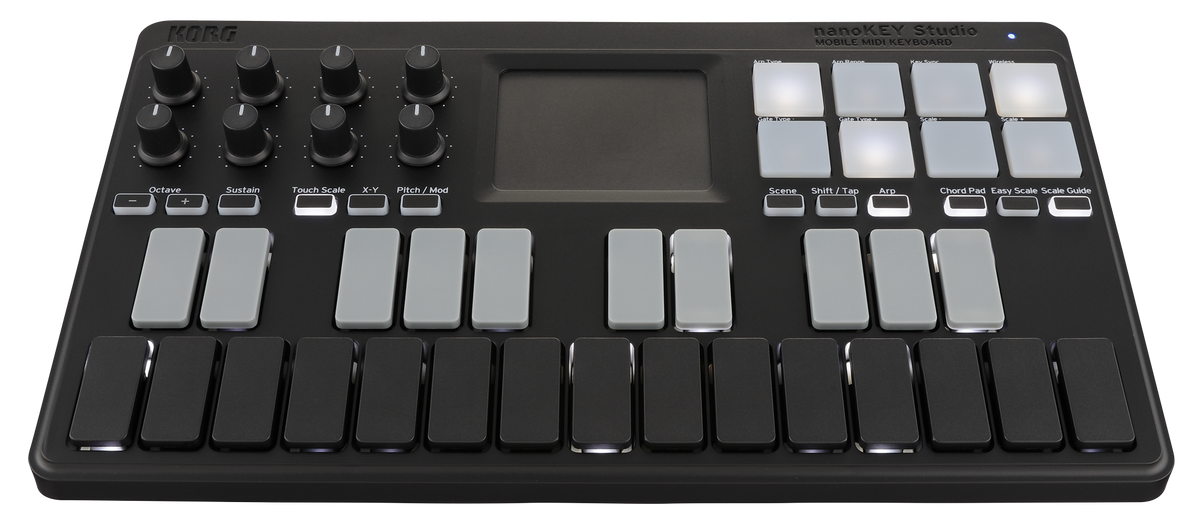 Korg USB-Controller, Bluetooth, nanoKEY Studio, 8 Pads, zwart