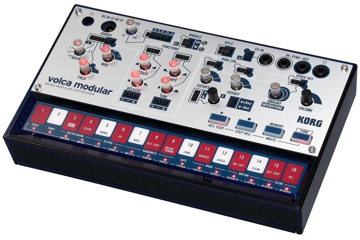 Korg Synthesizer, analoog, volca modular, semi-modulair, Sequencer, Patchkabel