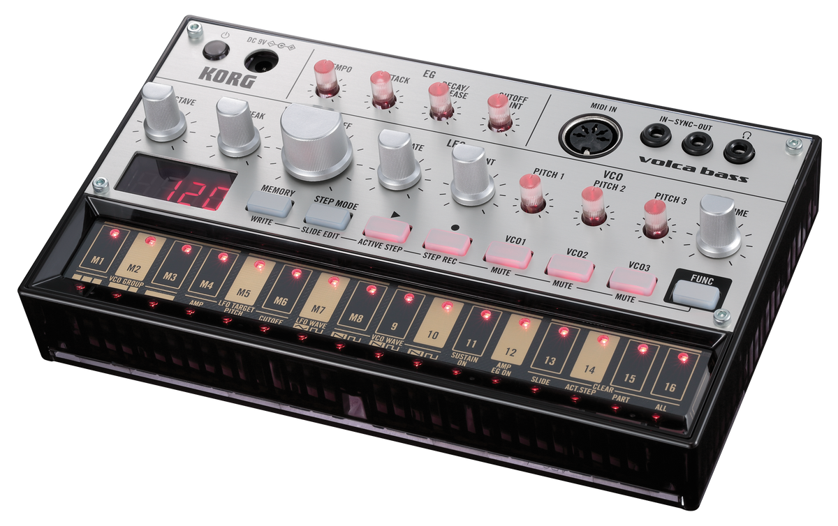 Korg Synthesizer, analoog, volca bass, Bass Sounds, Sequencer