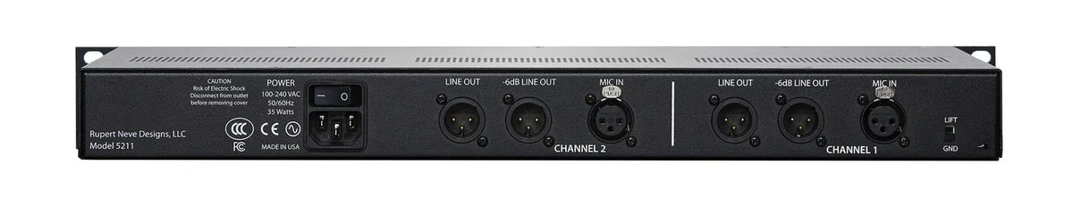 Rupert Neve Designs 5211 Two Channel Mic Pre – microfoonvoorversterker