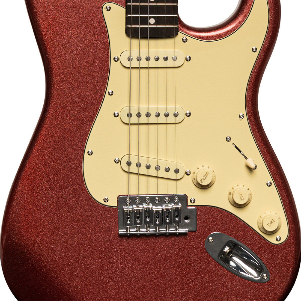 Stagg SES-30 CAR S-style elektrische gitaar Candy Apple Red