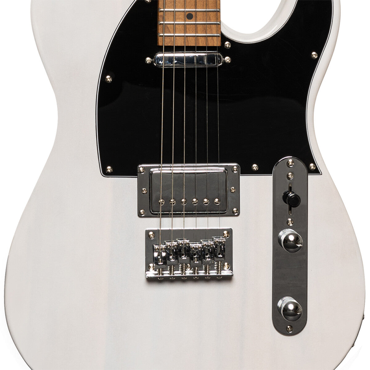 Stagg SET-PLUS WHB T-style elektrische gitaar See thru White