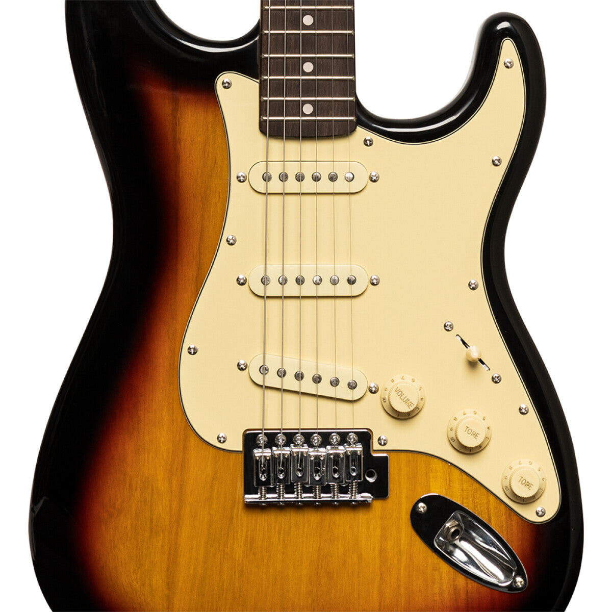 Stagg SES-30 SNB S-style elektrische gitaar Sunburst, brilliant
