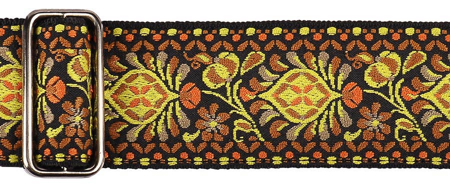 Gaucho GST-184-07 Traditional Series Gitaarband 2" jacquard geweven, leren slips, meerkleurig