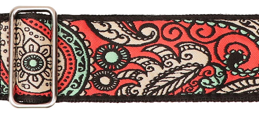 Gaucho GST-188-23 Traditional Series Gitaarband 2" jacquard geweven, leren slips, meerkleurig