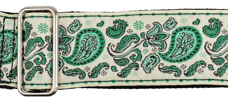 Gaucho GST-196-06 Traditional Series Gitaarband van 5 cm breed jacquardweefsel met leren uiteinden, meerkleurig
