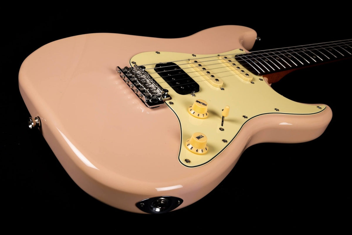 JET Guitars JS-400 PK R – elektrische gitaar – S-stijl HSS Schelp roze, palissander toets