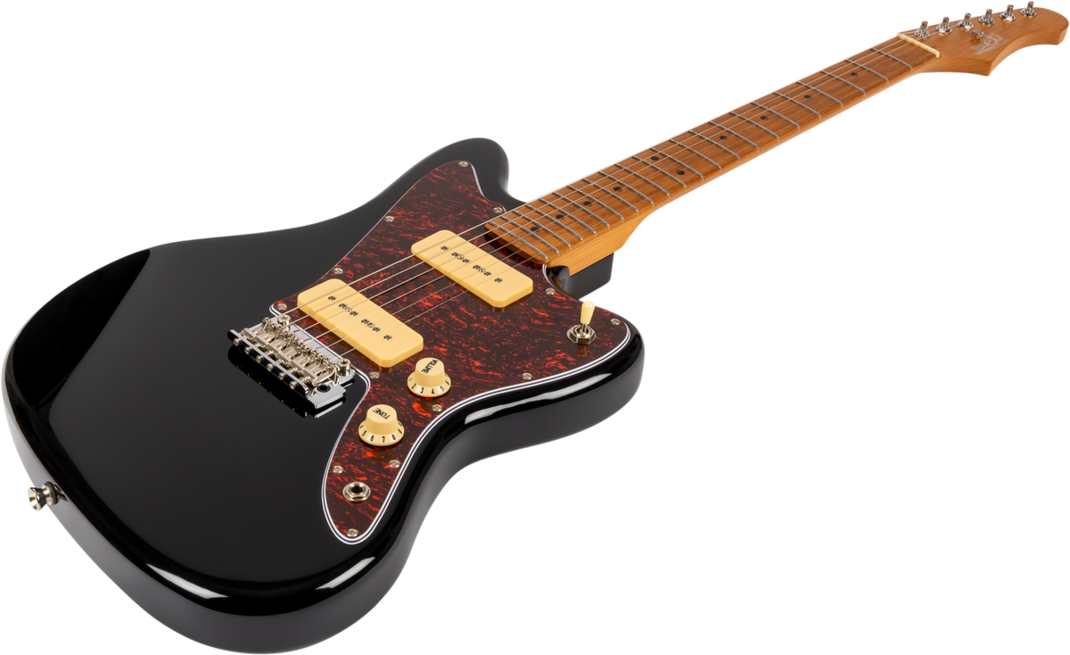 JET Guitars JJ-300 P90 BK – elektrische gitaar – J-stijl P90 elektrisch Zwart