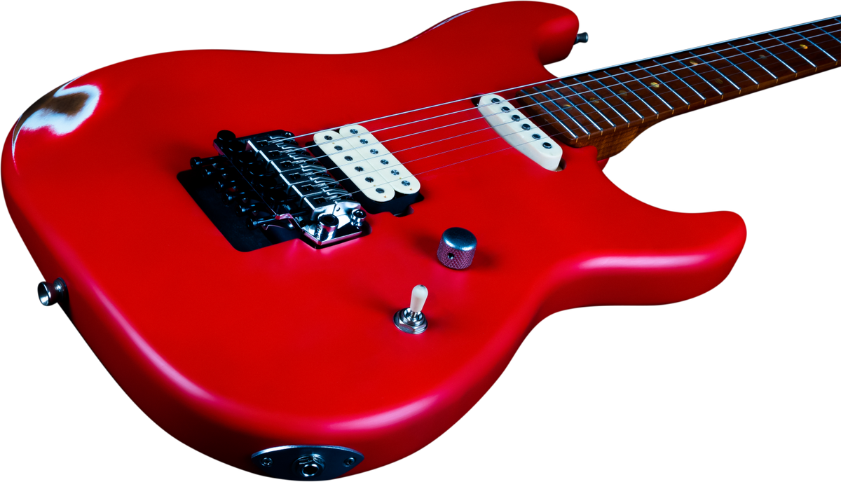 JET Guitars JS-850 RLC, S-style Red 'relic' – elektrische gitaar – S-stijl Rood 'relic'