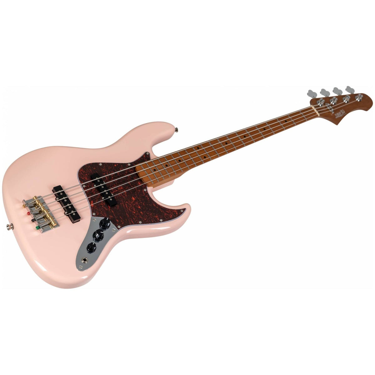 JET Guitars JJB-300 PK – elektrische basgitaar – JB-stijl Bas Schelp Roze, palissander toets
