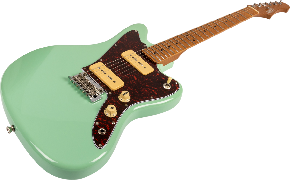 JET Guitars JJ-300 P90 SFG – elektrische gitaar – J-stijl P90 Elektrische Zeegroene Schuim