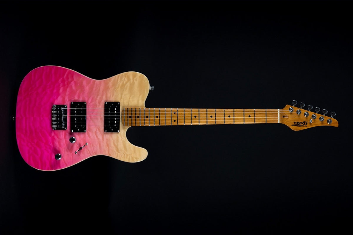 JET Guitars JT-450 QTPK – elektrische gitaar – T-stijl HH transp. roze