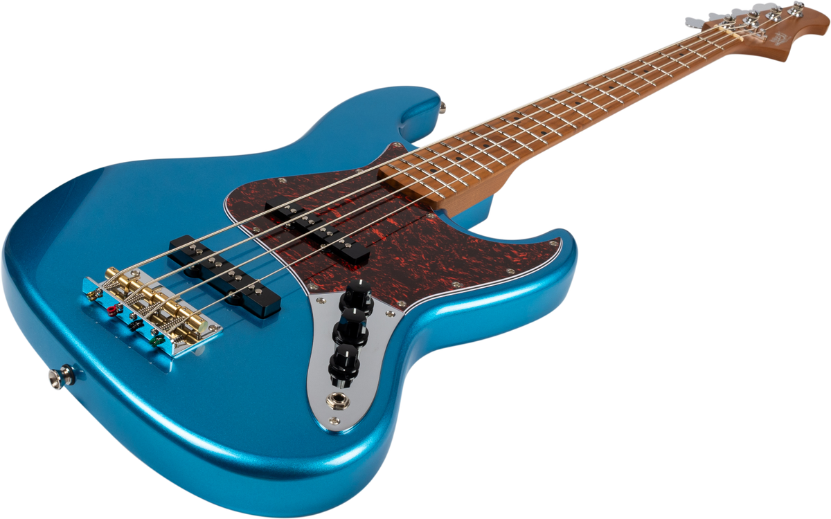 JET Guitars JJB-300 LPB – elektrische basgitaar – JB-stijl Bas Meer Blauw, palissander toets