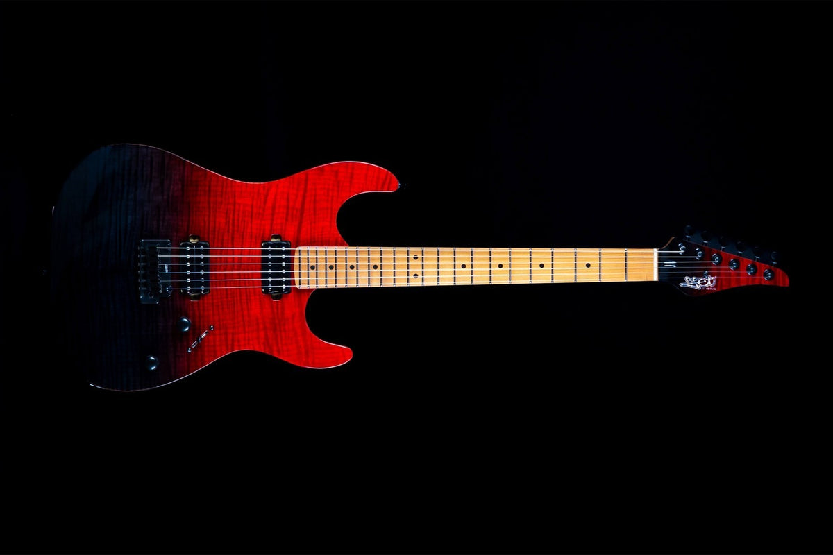 JET Guitars JS-1000 Vulcano – elektrische gitaar – S-stijl HH transparant Rood