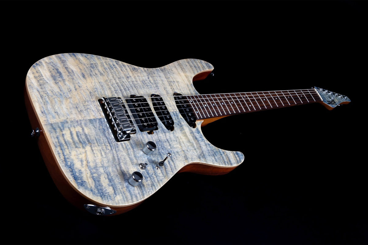 JET Guitars JS-45 Indigo Gray – elektrische gitaar – S-stijl HSS Indigo Grijs, palissander toets