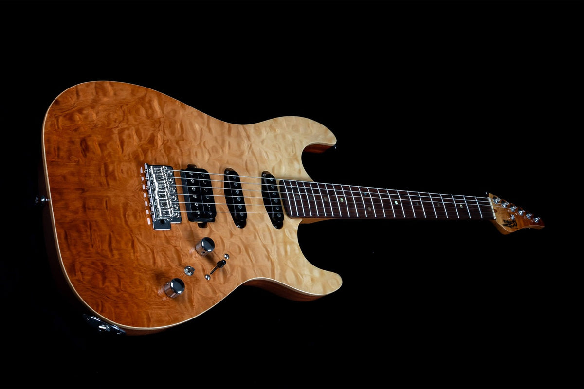 JET Guitars JS-45 Fireburst – elektrische gitaar – S-stijl HSS Fireburst vlam, palissander toets