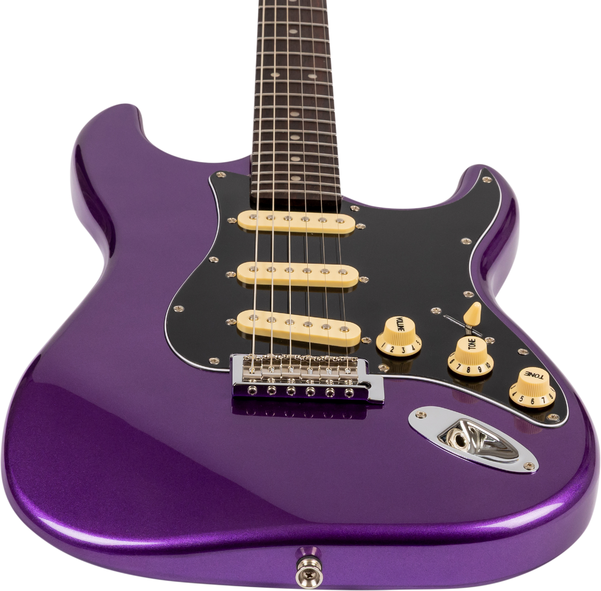 JET Guitars JS-300 PLM R – elektrische gitaar – S-stijl SSS Pruim, Rozenhout. Vingerbord