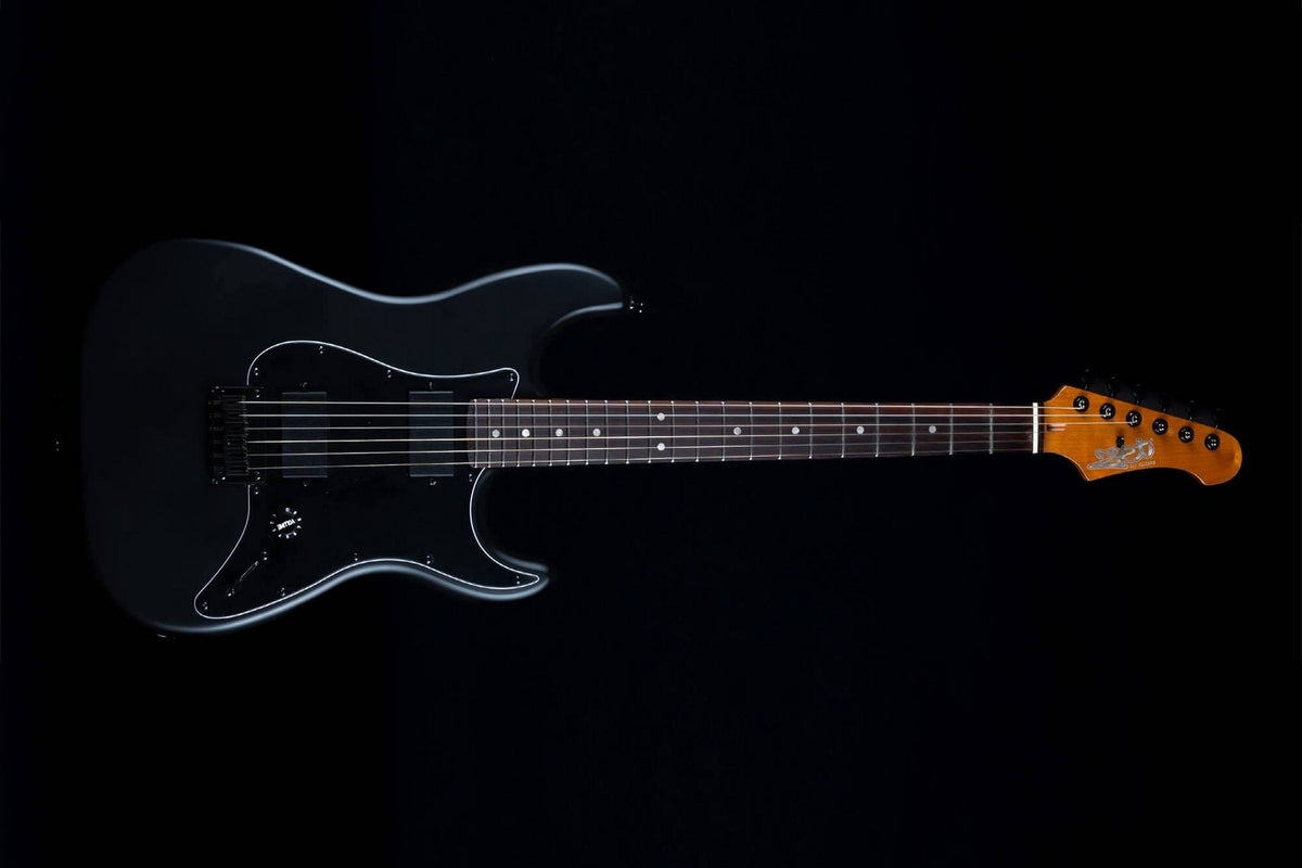 JET Guitars JS-400 MBK R – elektrische gitaar – S-stijl HH mat Zwart, palissander toets