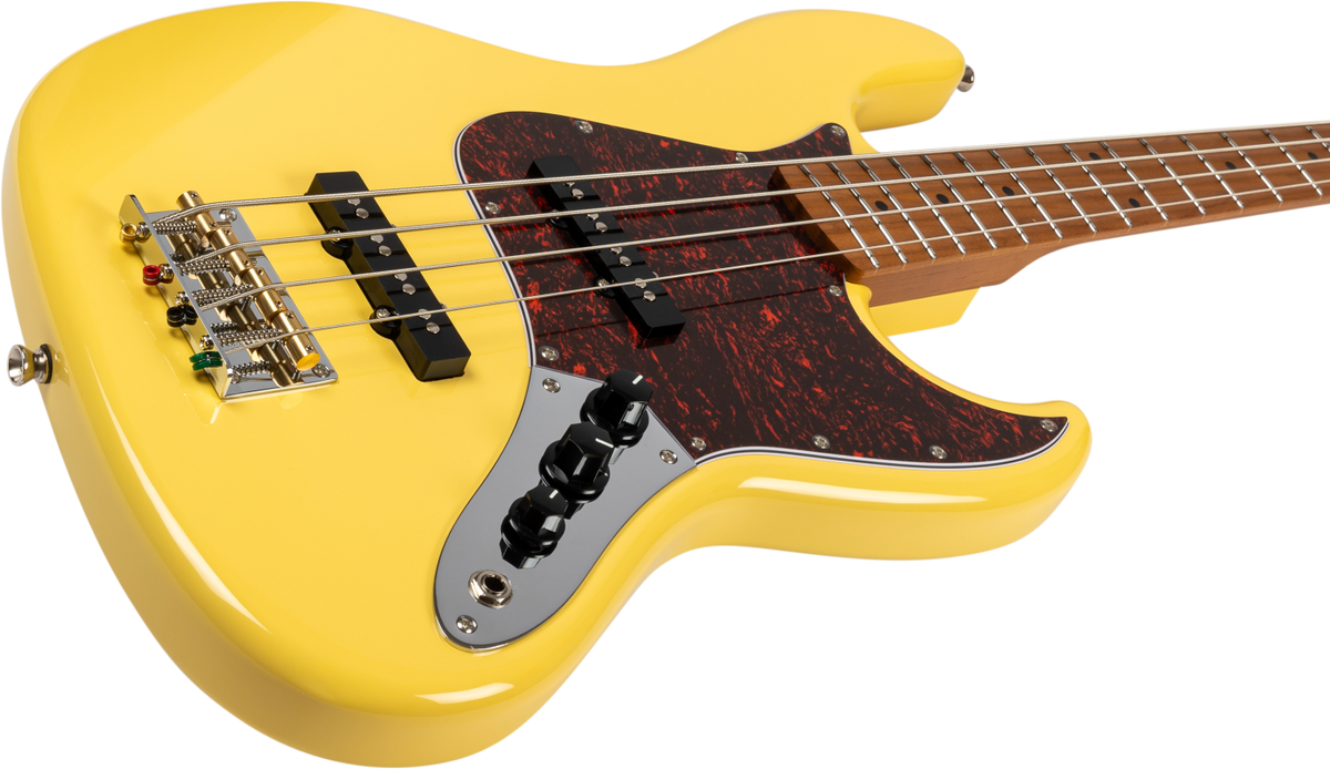 JET Guitars JJB-300 VYW – elektrische basgitaar – JB-stijl Bas Vintage Geel