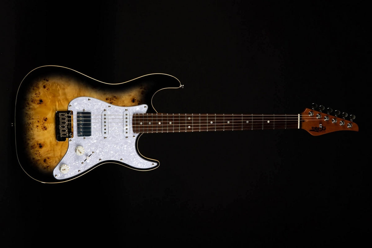 JET Guitars JS-450Q TB R – elektrische gitaar – S-stijl HSS transp. bruin, palissander toets