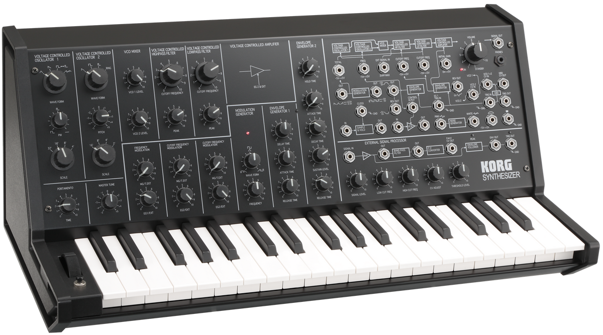 Korg Synthesizer, analoog MS-20 mini, 1-stemmig, 37 toetsen