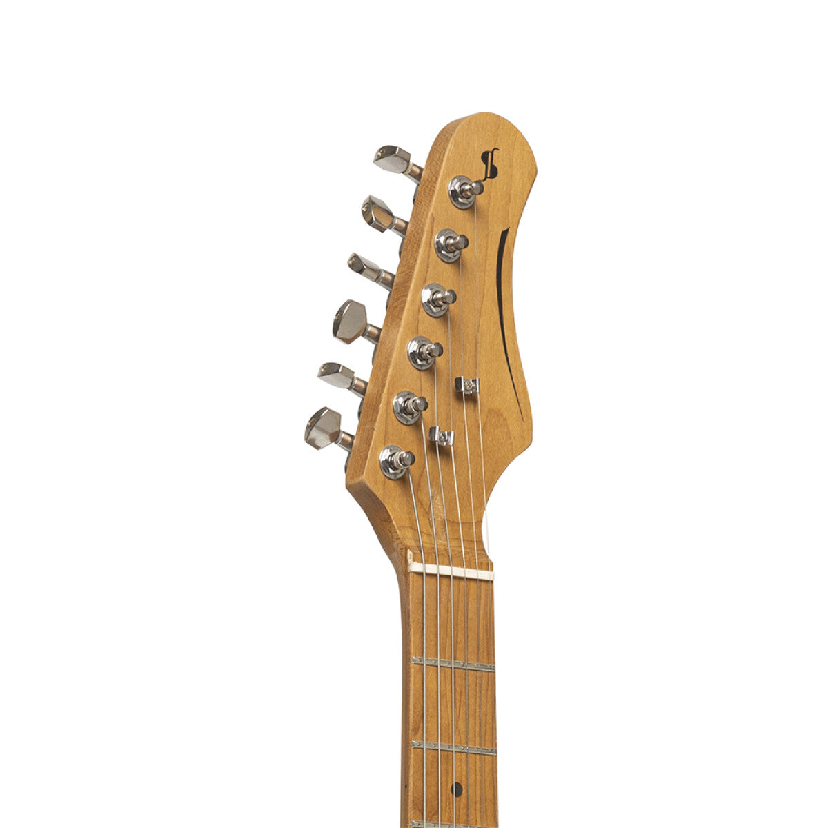 Stagg SES-55 WHB S-style elektrische gitaar See through White Blonde, glanzend