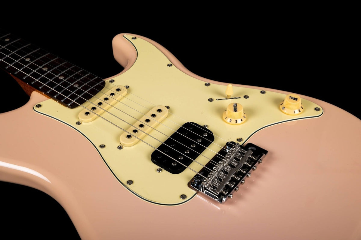 JET Guitars JS-400 PK R – elektrische gitaar – S-stijl HSS Schelp roze, palissander toets