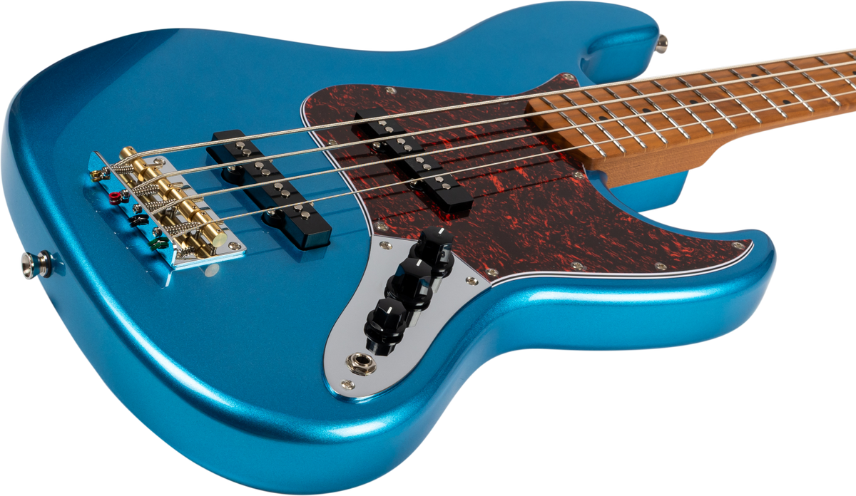 JET Guitars JJB-300 LPB – elektrische basgitaar – JB-stijl Bas Meer Blauw, palissander toets