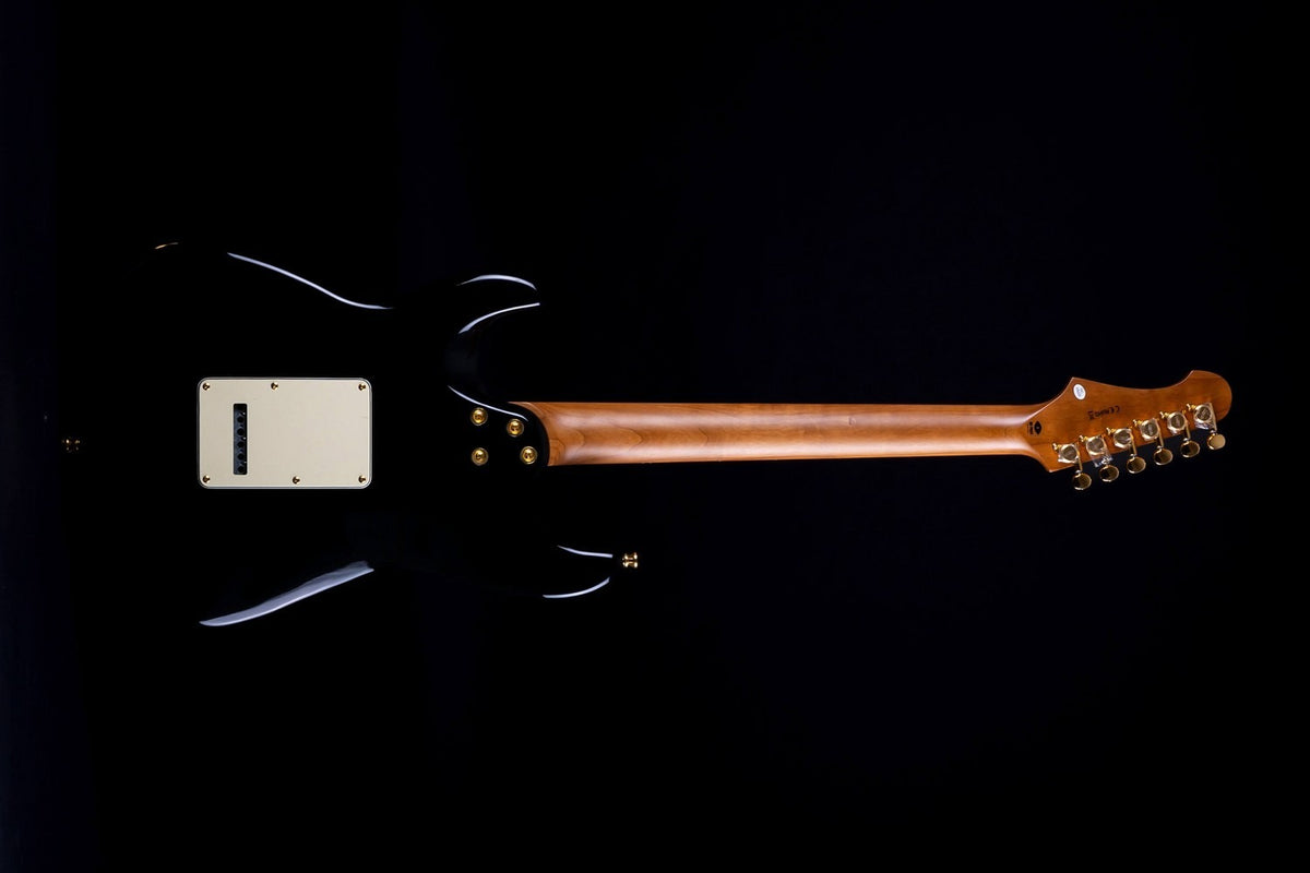 JET Guitars JS-480 BK G – elektrische gitaar – S-stijl HSS Zwart/Goud hardware, palissander toets
