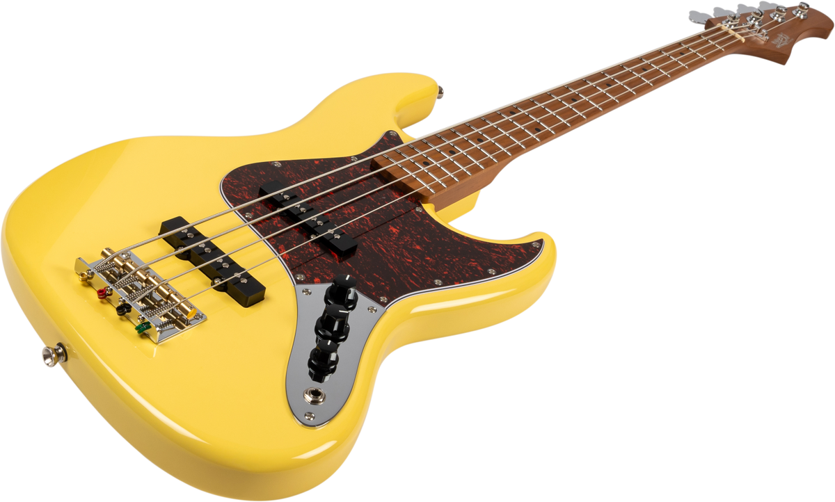 JET Guitars JJB-300 VYW – elektrische basgitaar – JB-stijl Bas Vintage Geel