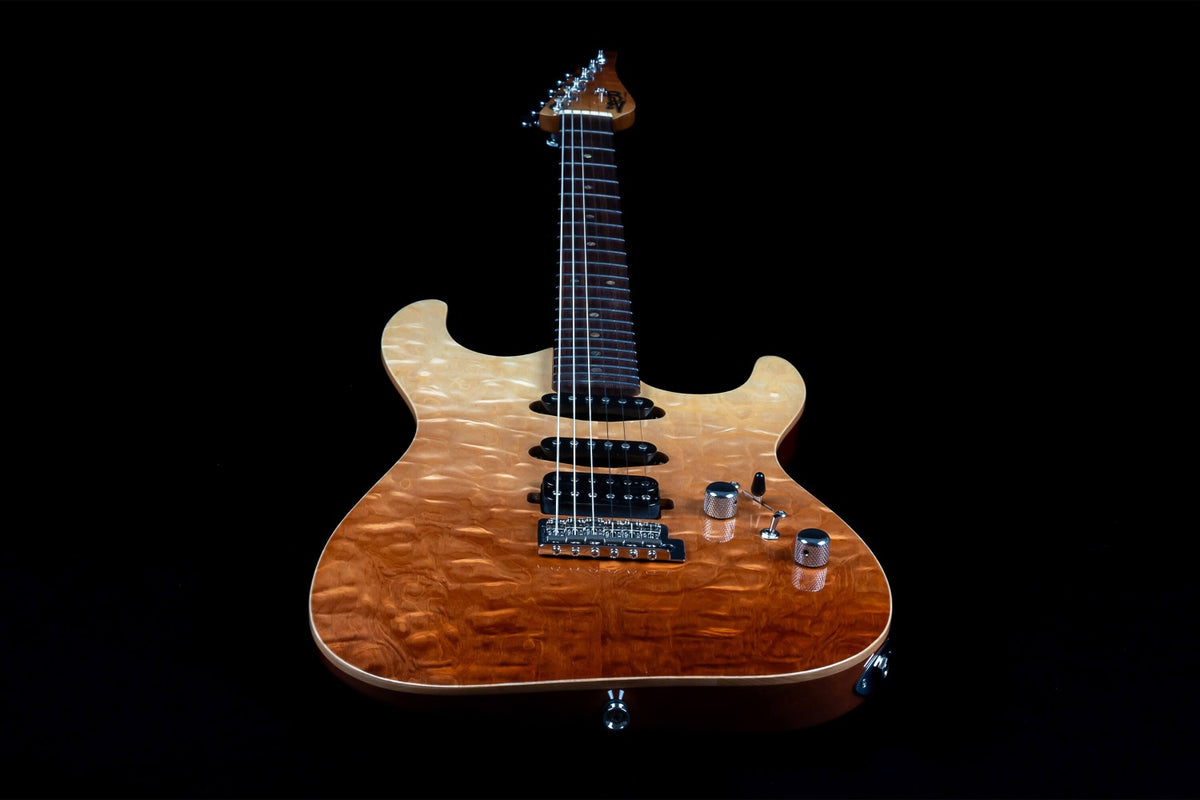 JET Guitars JS-45 Fireburst – elektrische gitaar – S-stijl HSS Fireburst vlam, palissander toets